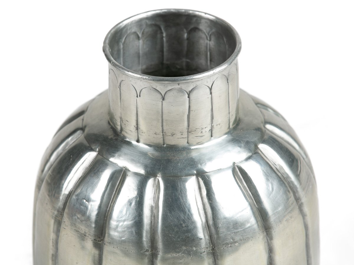Vaso Garrafa Indiano M Objeto de Decoração Alumínio Artesanal Bekasa Pl-41632m - 3