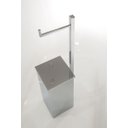 Ver imagem 1 de Papeleira de piso com lixeira acoplada Cromada Linha Quadrada