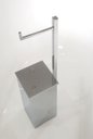 Ver imagem 1 de Papeleira de piso com lixeira acoplada Cromada Linha Quadrada