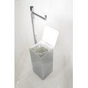 Ver imagem 2 de Papeleira de piso com lixeira acoplada Cromada Linha Quadrada