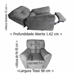 Poltrona do Papai Reclinável Elétrica Future  com Controle Sala de Estar Turquesa - 4