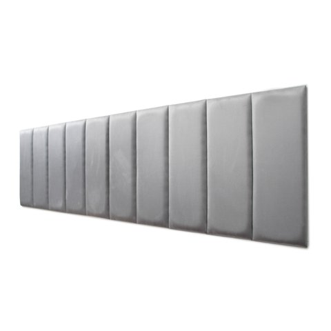 Placas Cabeceira Modulada Adesiva King Estofada 200cm x 60cm Kit 10 Placas - Suede Cinza