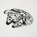 Ver imagem 1 de Adesivo Ecorativo Millenium Falcon Solo Wars Parede Quarto Sala Vidro e Madeira:preto