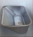 Ver imagem 2 de Tanque monobloco 30L aço INOX 304 Acetinado/Polido 53X43 X23CM - Acetinado
