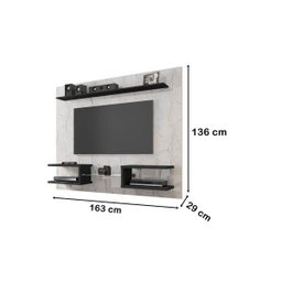 Painel Atlas Carrara/preto Fosco - Bechara Móveis - 3