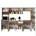 Ver imagem 5 de Cozinha Modulada 7 Peças em MDF com Torre Quente Tampo e Detalhe Americano Frizz Branco/Cinamomo Fosco