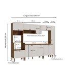Ver imagem 3 de Cozinha Modulada 7 Peças em MDF com Torre Quente Tampo e Detalhe Americano Frizz Branco/Cinamomo Fosco