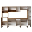 Ver imagem 4 de Cozinha Modulada 7 Peças em MDF com Torre Quente Tampo e Detalhe Americano Frizz Branco/Cinamomo Fosco