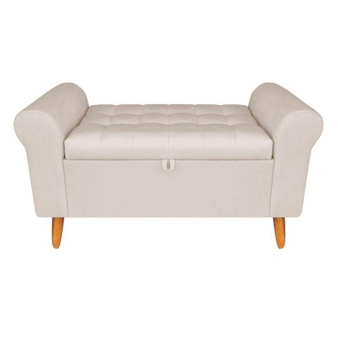 Recamier Bau Rio 140cm Suede Madeira Bege Inova Decor
