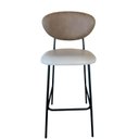 Ver imagem 2 de Banqueta Alta em Aço Carbono com Pintura Epóxi Preto – Lívia Exclusiva Courino Durango Palha