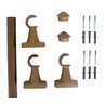 Kit varão para cortina 2,20mts ouro velho 28mm compacto sala / quarto - 2
