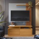 Ver imagem 4 de Rack Painel Home 136cm Para TV 60 Polegadas Chicago Lukaliam Tauari/Cinza