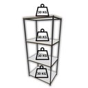 Ver imagem 3 de Praleira de Aço Reforçada Mini Porta Pallet 200x60x90 Estante Bandeja Branca 4 Módulos