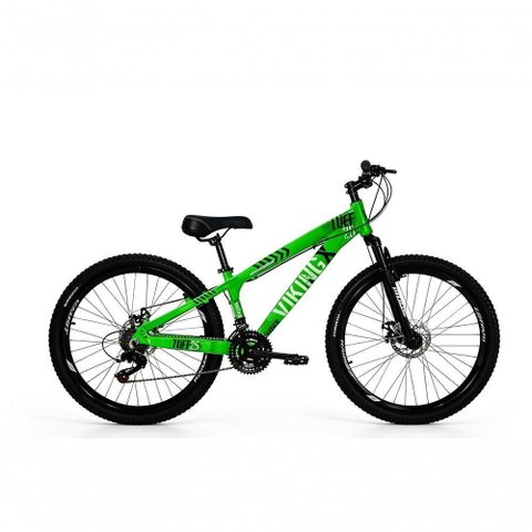 Bicicleta Vikingx Mountain Bike Aro 26 Alumínio 21V Verde Neon