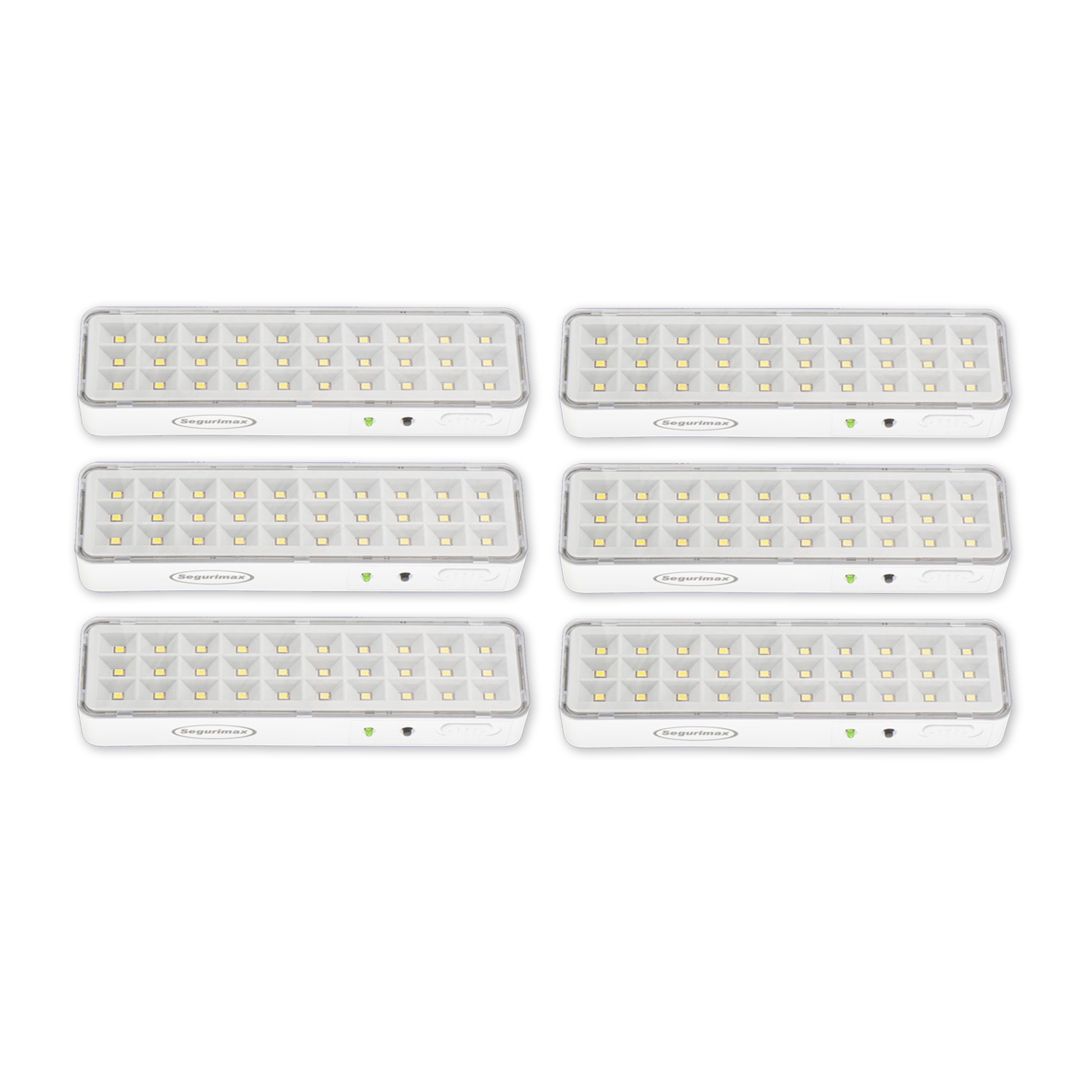 6 Unid Luminaria Emergencia 30 Led Super Slim Segurimax