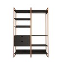 Ver imagem 3 de Closet Industrial Casal Loft 2 Módulos Preto Cabideiro com Gavetas Base Cobre