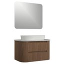 Ver imagem 1 de Conjunto Gabinete Suspenso para Banheiro Estela 2 Gavetas 80cm Amadeirado Venturi