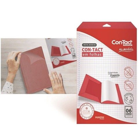 Papel Contact Adesivo Transparente em Folhas - 6 Folhas 45 X 30