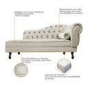 Ver imagem 3 de Divã Recamier Juliana Lado Esquerdo 120 Cm Linho Bege - Amarena Móveis