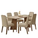 Ver imagem 3 de Conjunto Sala de Jantar Tampo de Vidro 6 Cadeiras Rustic/crema/imperial Siena Madesa