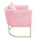 Ver imagem 4 de Kit 2 Poltronas Paola Suede Rosa Bebê Base Metálica Dourado - D'Rossi