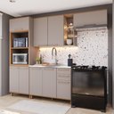 Ver imagem 1 de Armário de Cozinha Modulada Compacta Fidelitá Berlim 4 Peças 270cm 9 Portas 2 Gavetas sem Tampo