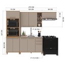 Ver imagem 4 de Armário de Cozinha Modulada Compacta Fidelitá Berlim 4 Peças 270cm 9 Portas 2 Gavetas sem Tampo