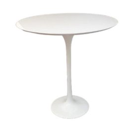 Mesa Lateral Tulipa Saarinen Redonda 41 cm Laqueada - Branco - 1