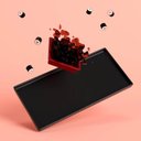 Ver imagem 4 de Jogo 6 Pratos Retangulares Pretos 27cm Servir Petiscos Comida Japonesa Bandeja Decorativa Uno Coza