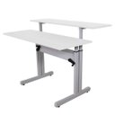 Ver imagem 1 de Mesa Ergonômica com Regulagem de Altura e Tampos 120x45 e 120x35cm - Branco