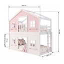Ver imagem 3 de Beliche Montessoriano Solteiro Casinha Dos Sonhos Madeira Maciça Rosa Branco Megamobília