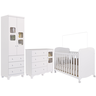 Quarto de Bebê Completo Berço Americano Guarda Roupa Uli 2 Portas Cômoda 4 Gavetas Uli - 3