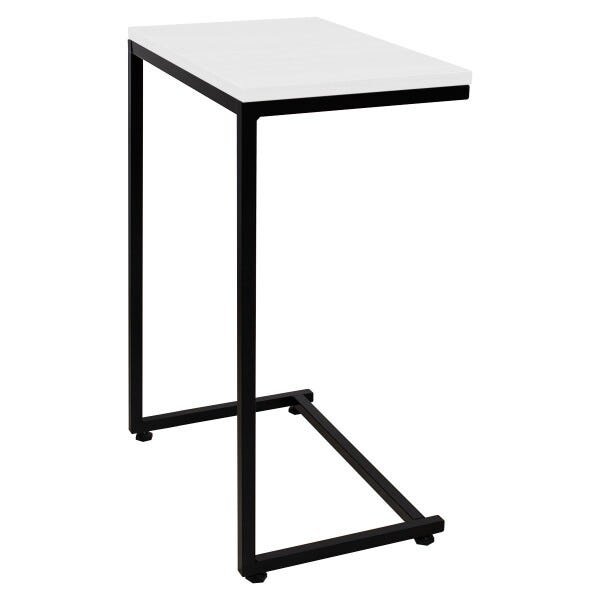 Mesa de Apoio Lateral para Sofá Aço Carbono e MDF 50x32cm - Branco - 2