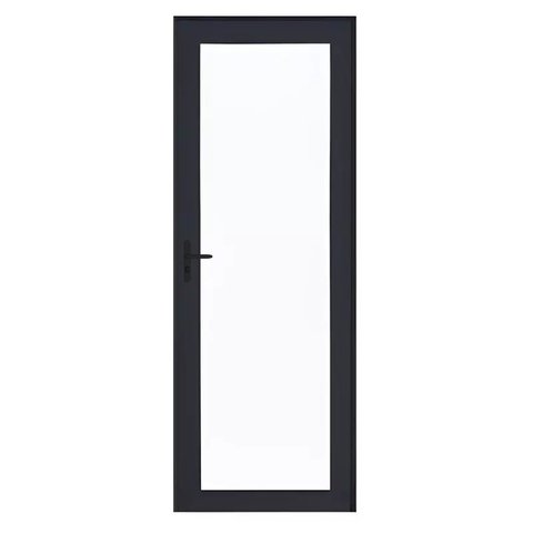 Porta de Alumínio Preto com Vidro Inteiro 8mm Cmc Linha Elegance - 2.10 (a) X 0.90 (l) -lado Direito