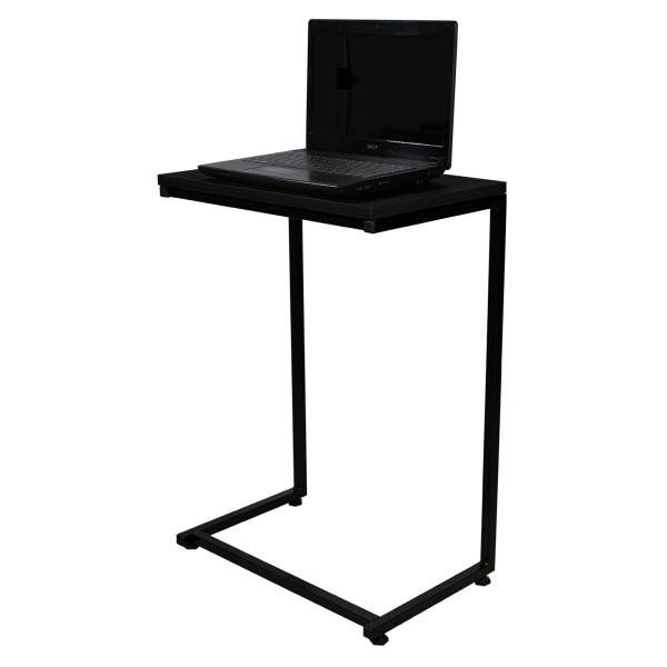 Mesa de Apoio Lateral para Sofá Aço Carbono e MDF 50x32cm - Preto - 4