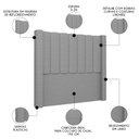Ver imagem 3 de Cabeceira Casal King Cama Box 195cm Claire I02 Linho Cinza - Mpozenato