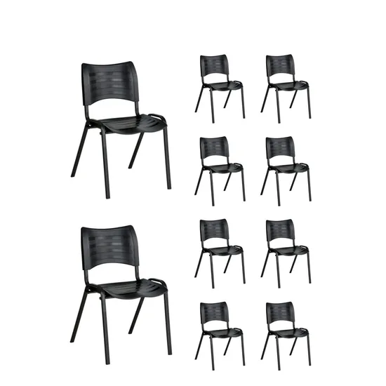 Kit 10 Cadeiras Plásticas 04 pés Empilhável - 2012
