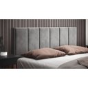 Ver imagem 1 de Cabeceira Almofadada para Cama Casal Box Suspensa Dubai 0,90 X 55 Cinza Suede