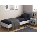 Ver imagem 2 de Cabeceira Almofadada para Cama Casal Box Suspensa Dubai 0,90 X 55 Cinza Suede