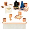 Kit Banheiro 5 Peças Rosé Gold Banheiro Acessórios Ventosa - 1