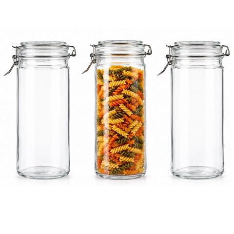 Kit 3 Potes Herméticos de Vidro Frigopro 1500ml – 9,5 x 24,5 cm