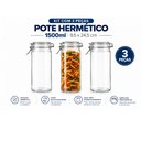 Ver imagem 4 de Kit 3 Potes Herméticos de Vidro Frigopro 1500ml – 9,5 x 24,5 cm