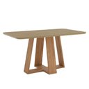 Ver imagem 1 de Mesa de Jantar Lins 160 Cm Canto Arredondado com Vidro Nature – Henn
