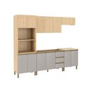 Ver imagem 2 de Kit Cozinha Completa 260x220cm Rebeca Movelbento Mel Cinza