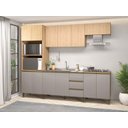 Ver imagem 1 de Kit Cozinha Completa 260x220cm Rebeca Movelbento Mel Cinza