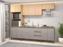 Ver imagem 1 de Kit Cozinha Completa 260x220cm Rebeca Movelbento Mel Cinza
