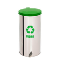 Ver imagem 1 de Lixeira Coleta Seletiva Pedal 40l de Aço Inox - Verde