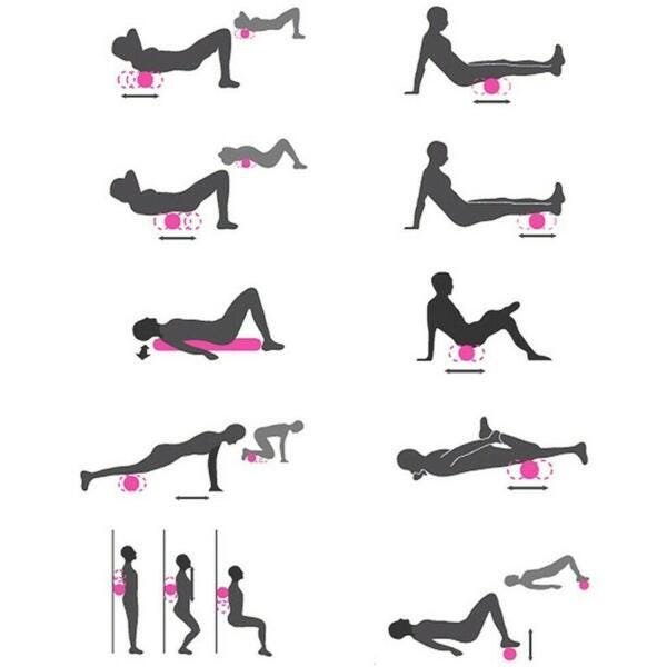 Rolo Massagem Foam Roller Miofascial Crossfit Yoga Roxo - 3