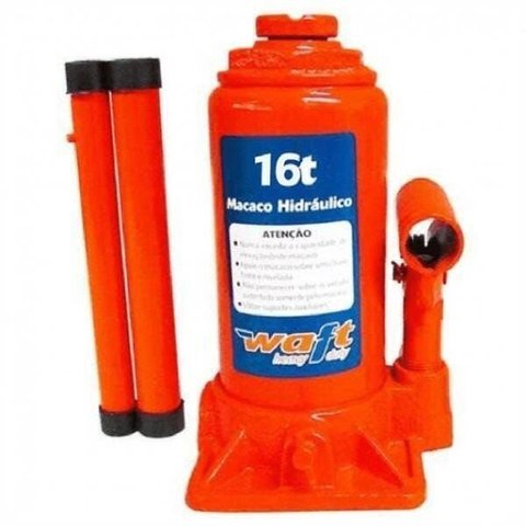 Macaco Hidráulico Tipo Garrafa Waft 16 Ton. Apoio Ranhurada