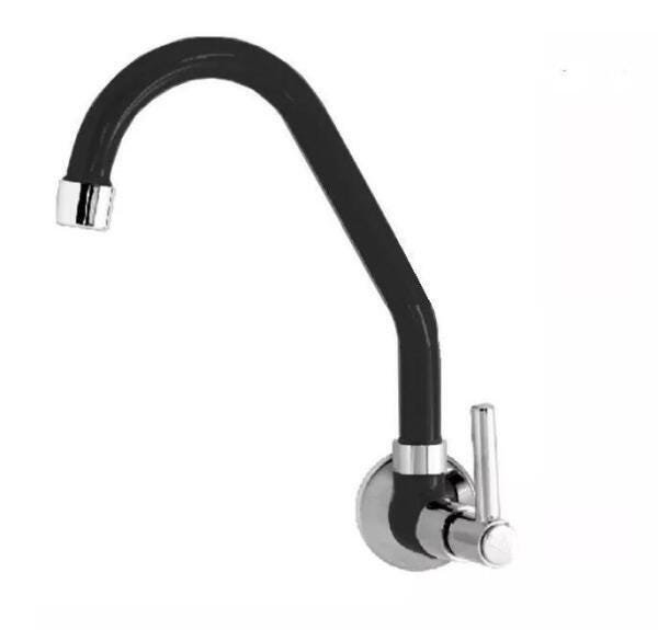 Torneira Cozinha 1167 Parede Bica Alta C34 1/4 Preta - 1